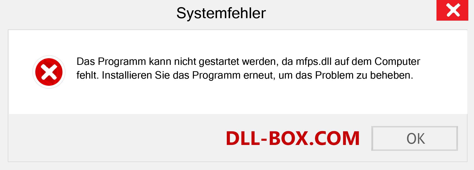 mfps.dll-Datei fehlt?. Download für Windows 7, 8, 10 - Fix mfps dll Missing Error unter Windows, Fotos, Bildern