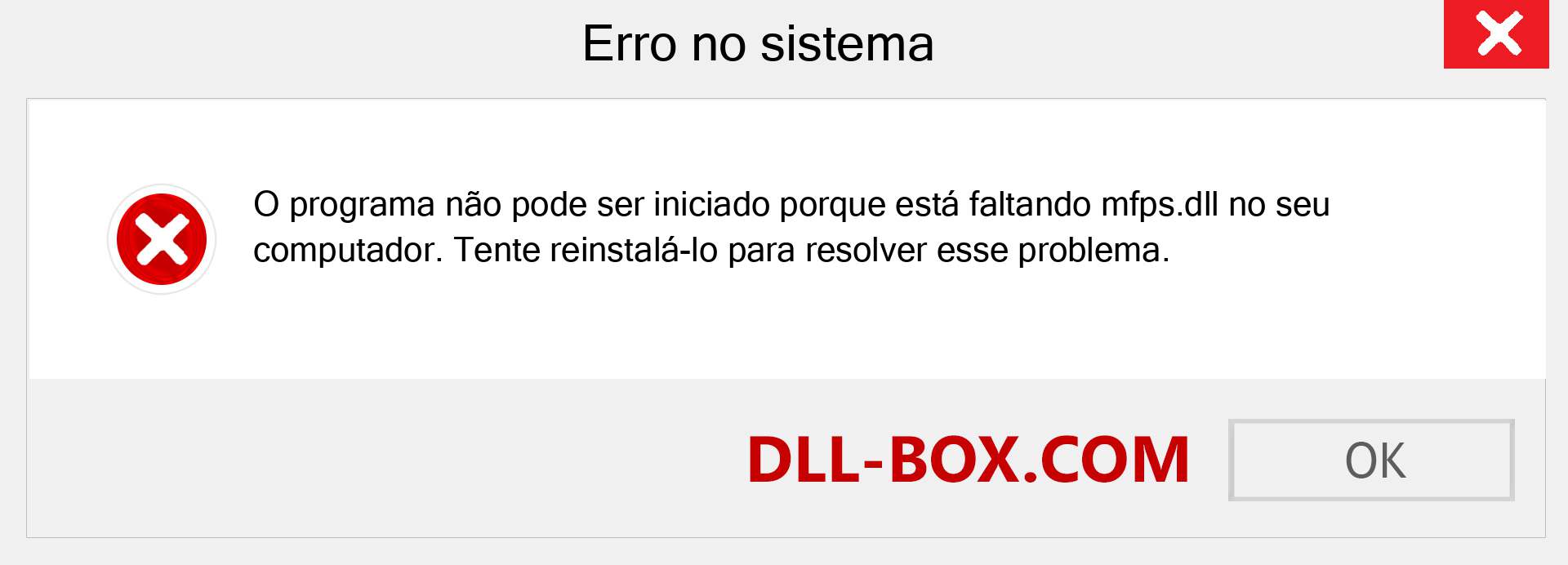 Arquivo mfps.dll ausente ?. Download para Windows 7, 8, 10 - Correção de erro ausente mfps dll no Windows, fotos, imagens